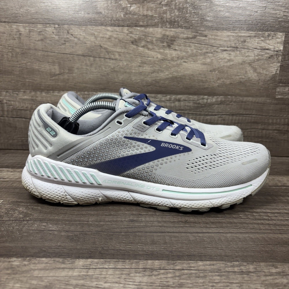 Brooks Adrenaline GTS 22 Gray Purple Womens Size 9.5 1203531B045 Running Shoes